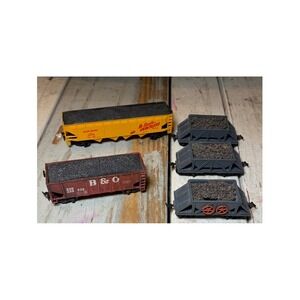 Vintage Mixed Lot of 5 HO Scale Open Freight Coal Cars Bachmann Unmarked AS-IS